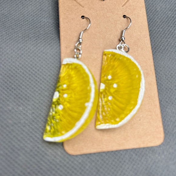 Summer earrings. Lemon earrings - Picture 1 of 5
